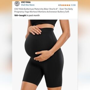 CRZ YOGA Maternity Black Bike Shorts